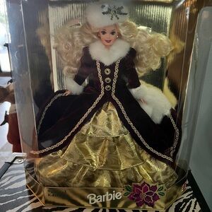 1996 Holiday Barbie Velvet & Gold Gown Doll